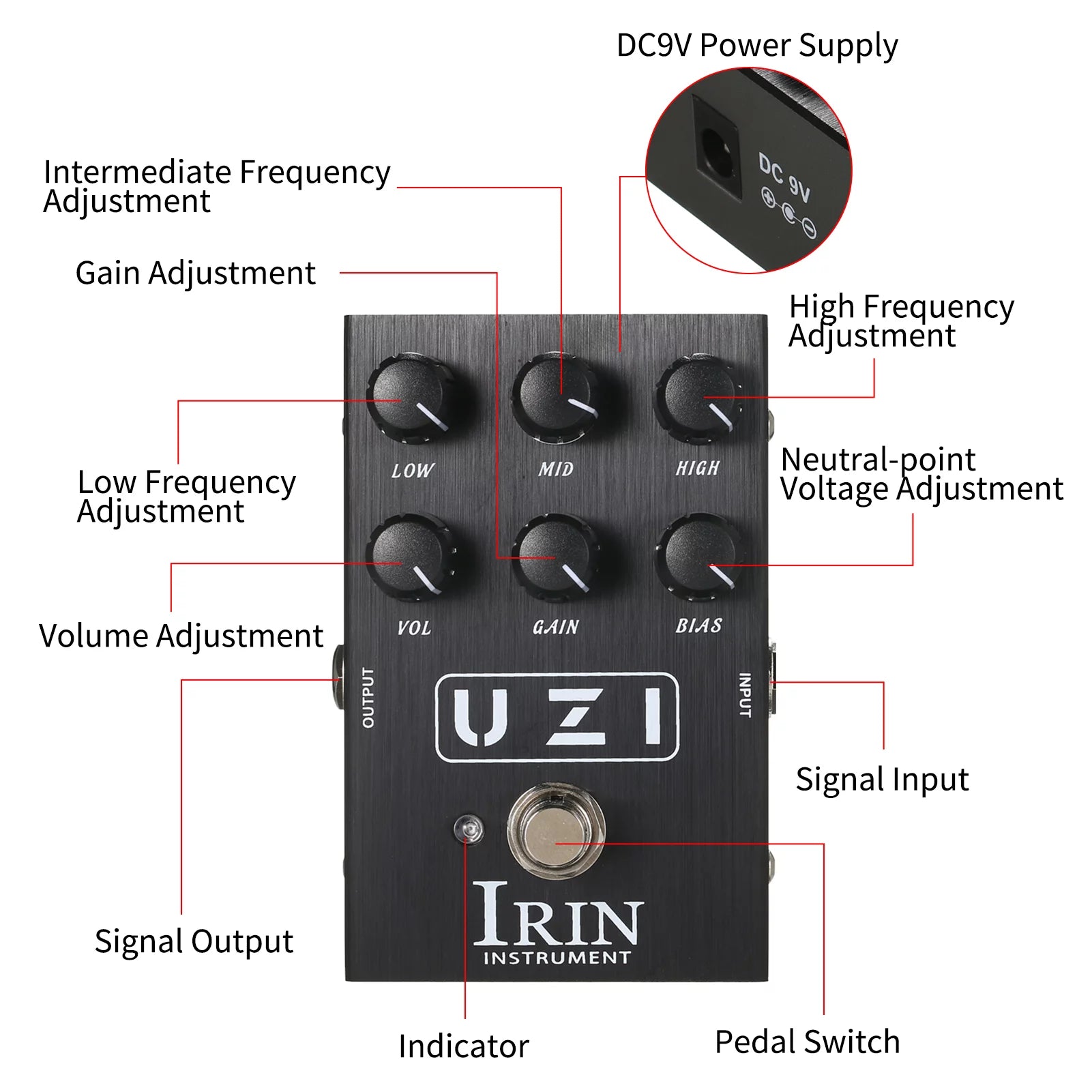Guitar Distortion Effect Pedal with Cabinet Simulator R294272