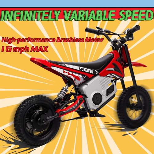 Electric Dirt Bike for Kids 8-14, 16MPH Off-Road Motorcycle with Twist Grip Throttle B563