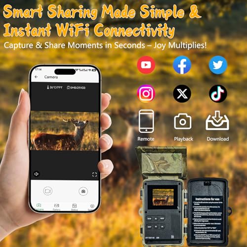 5K WiFi Trail Camera with Night Vision and 64GB SD Card Y120671