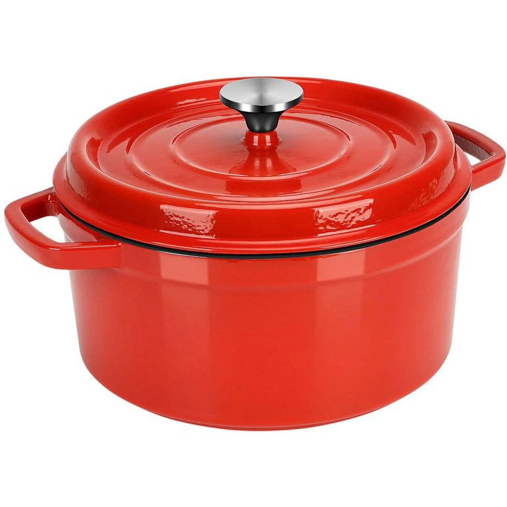 Enameled Cast Iron Dutch Oven, 5 qt Round Casserole Dish for Bread Baking Y323
