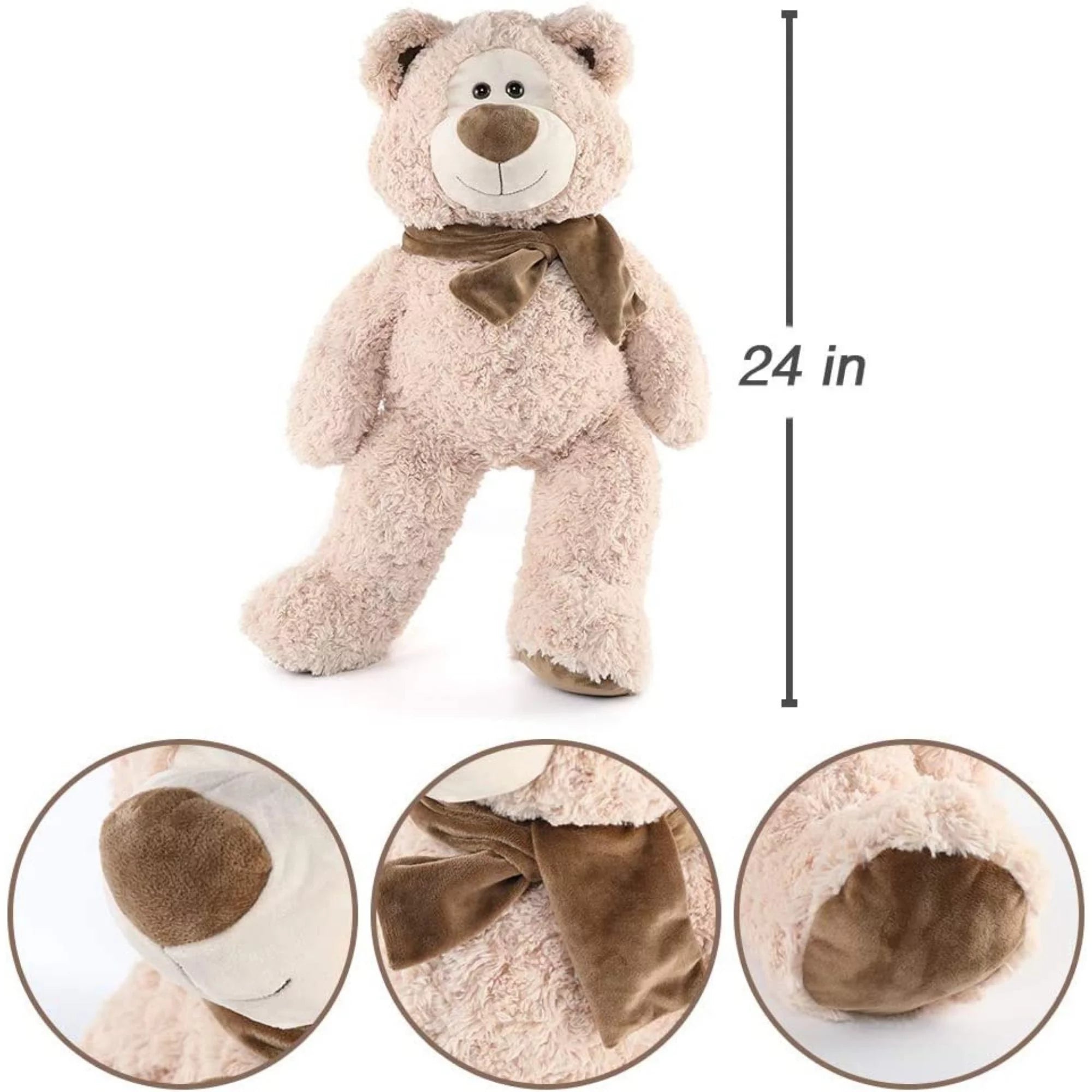 Giant Teddy Bear Stuffed Animal Plush Toy, Beige, 24 Inches D6716