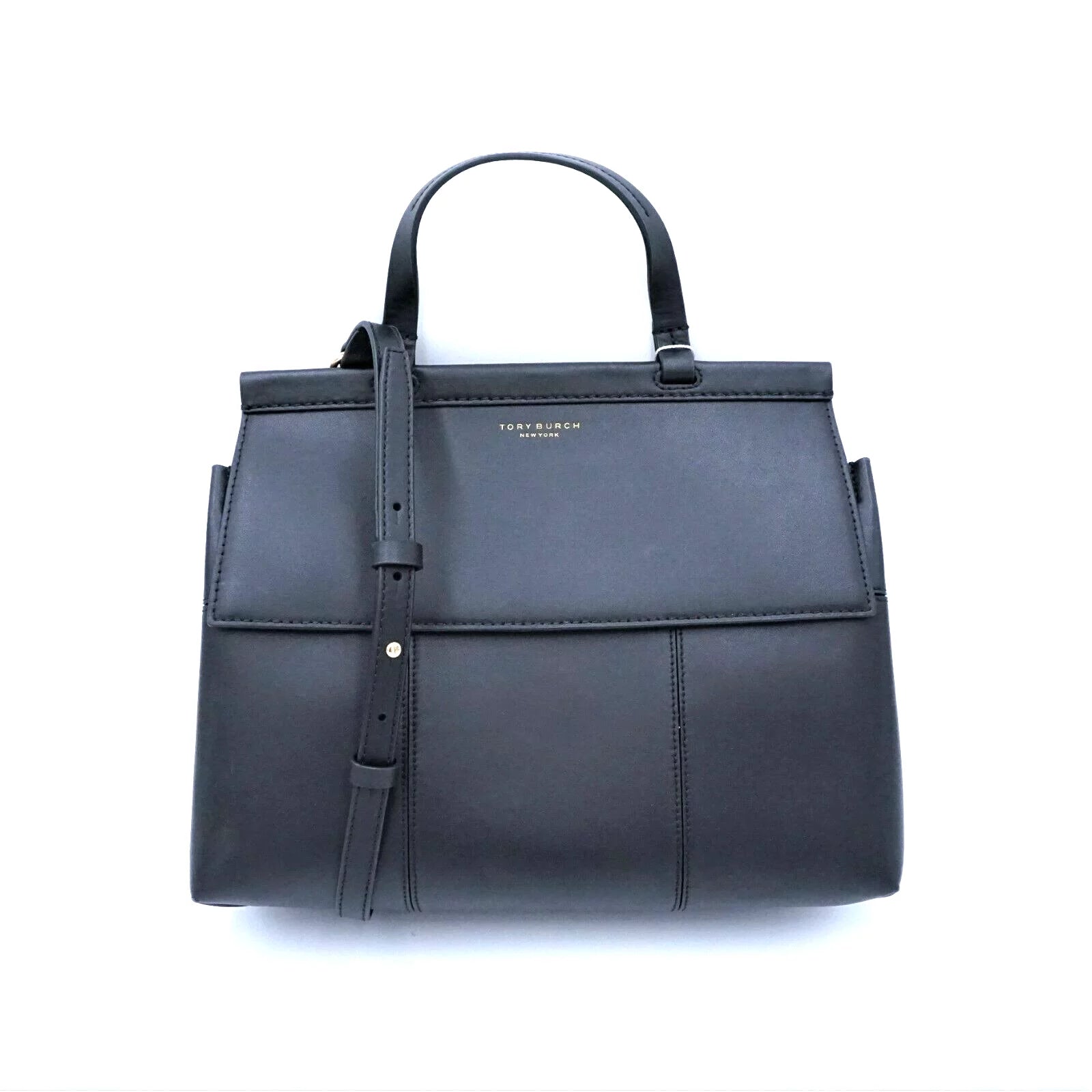 Women's Leather Satchel Bag with Gold Hardware H9073