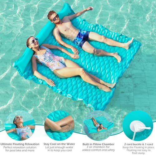 Giant Inflatable Floating Water Mat for Pool Lake Beach H3699