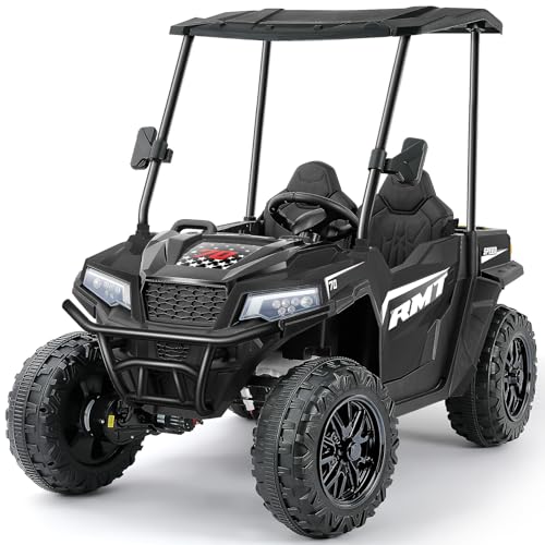 24V Ride on Car 2 Seater with Sun Shade, Dump Bed & Shovel, 4WD Electric Truck for Kids F44284