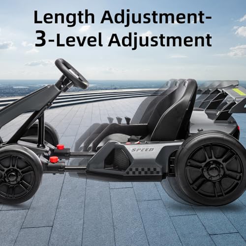 24V Electric Drift Go Kart for Kids, Adjustable Seat, 8mph C10094