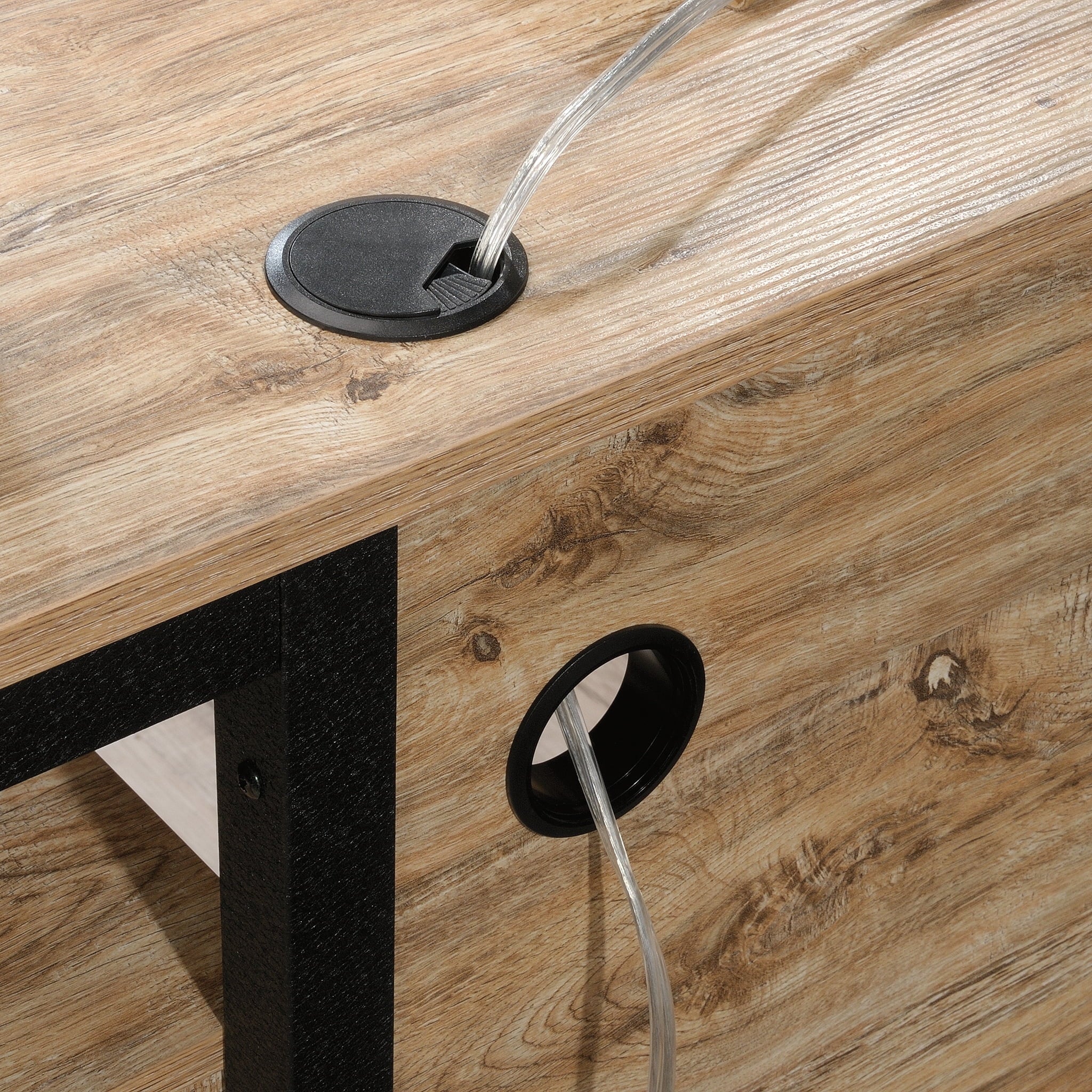 L-Shaped Desk, Milled Mesquite Finish C89994