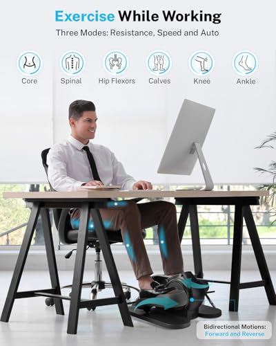 Under Desk Elliptical Leg Exerciser for Seniors, 3-in-1 Seated Pedal Machine O306562