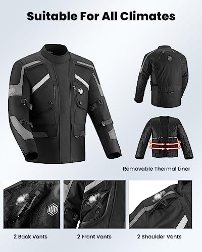 Motorcycle Jacket Adventure Riding Armored Airflow Waterproof I32416