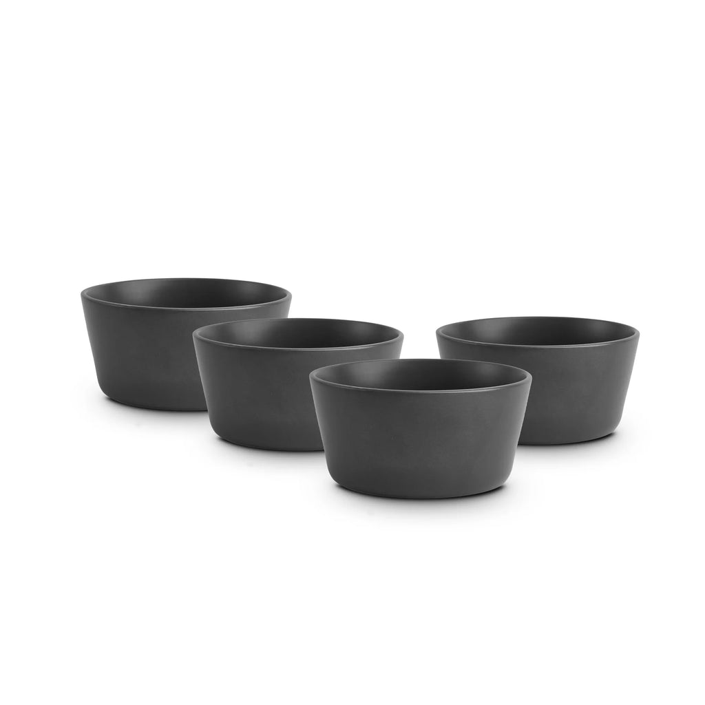 16 Piece Stoneware Dinnerware Set, Service for 4, Black Matte H17234