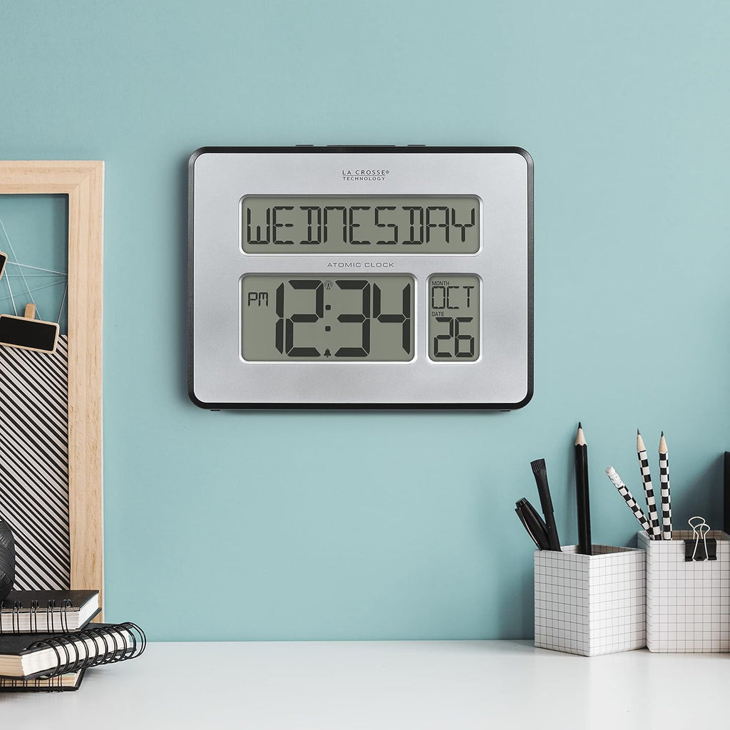 Atomic Full Calendar Clock with Extra Large Digits C308