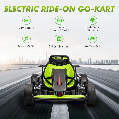 Electric Drift Kart with Adjustable Seat, 24V Ride On Toy for Kids G7951