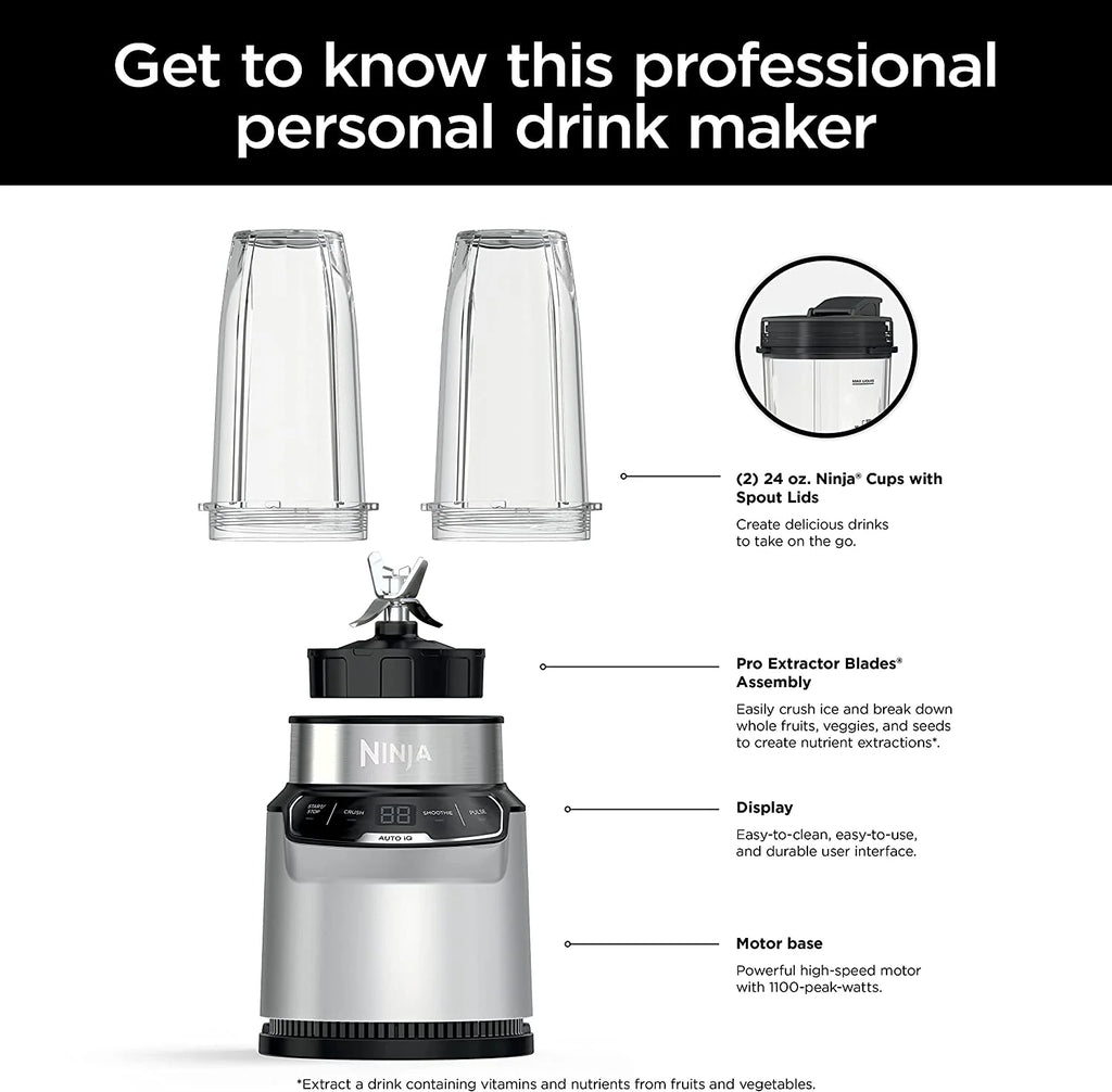 Compact Personal Blender, 900-Peak-Watt Motor, Silver P942971