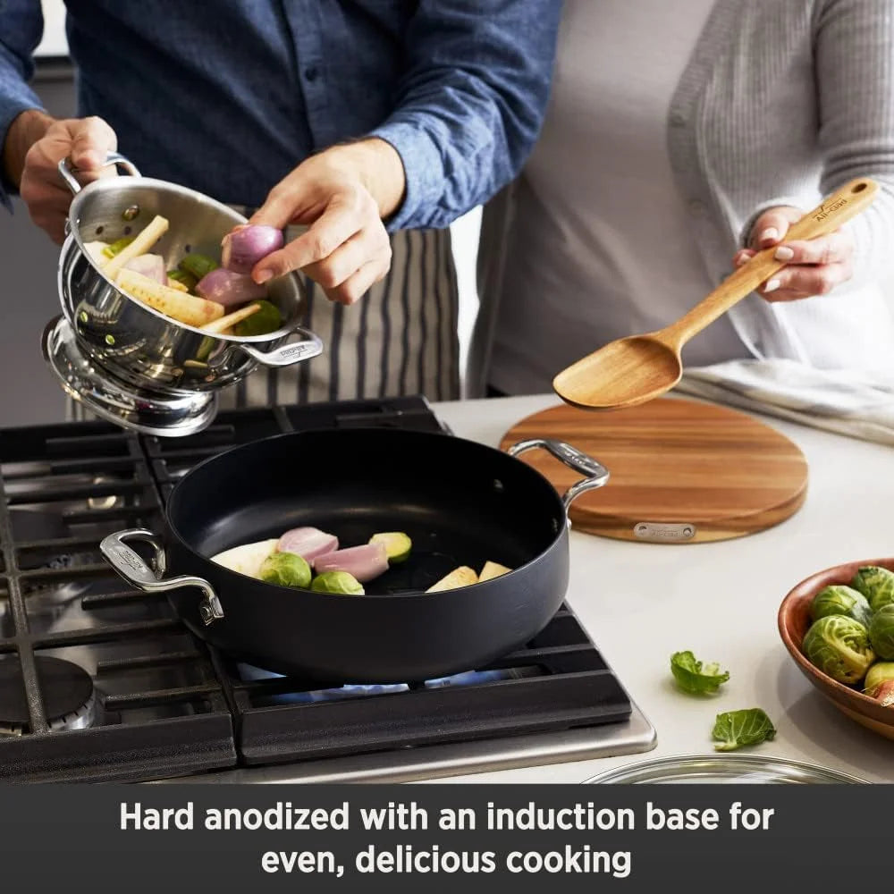 Hard Anodized Nonstick Sauteuse with Glass Lid, 4 Quart P12130