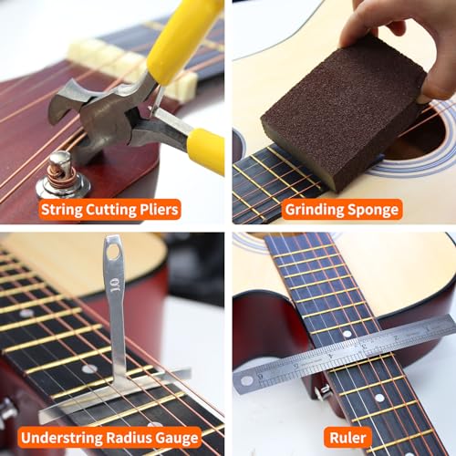 Guitar Tool Kit with Capo, Strings, Picks, Bridge Pins and Gauge J633