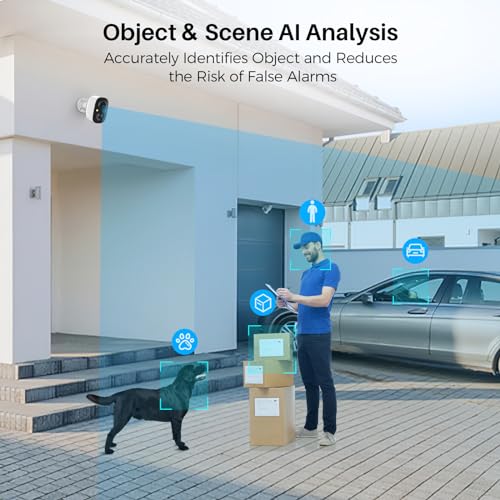 Wireless Outdoor Security Cameras with AI Motion Detection and 2K Color Night Vision F45074