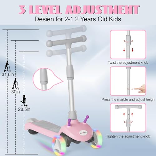 Kids Electric Scooter with 3 Wheels, Adjustable Height, Anti-Slip Deck V61735