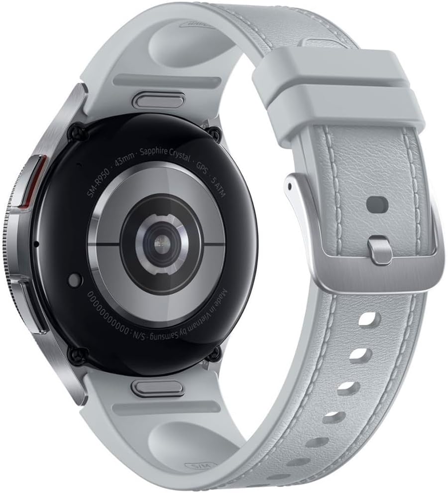 Galaxy Watch 6 Classic 43mm Stainless-Steel Smartwatch with Fitness Tracker, Heart Monitor, Bluetooth – Silver F980