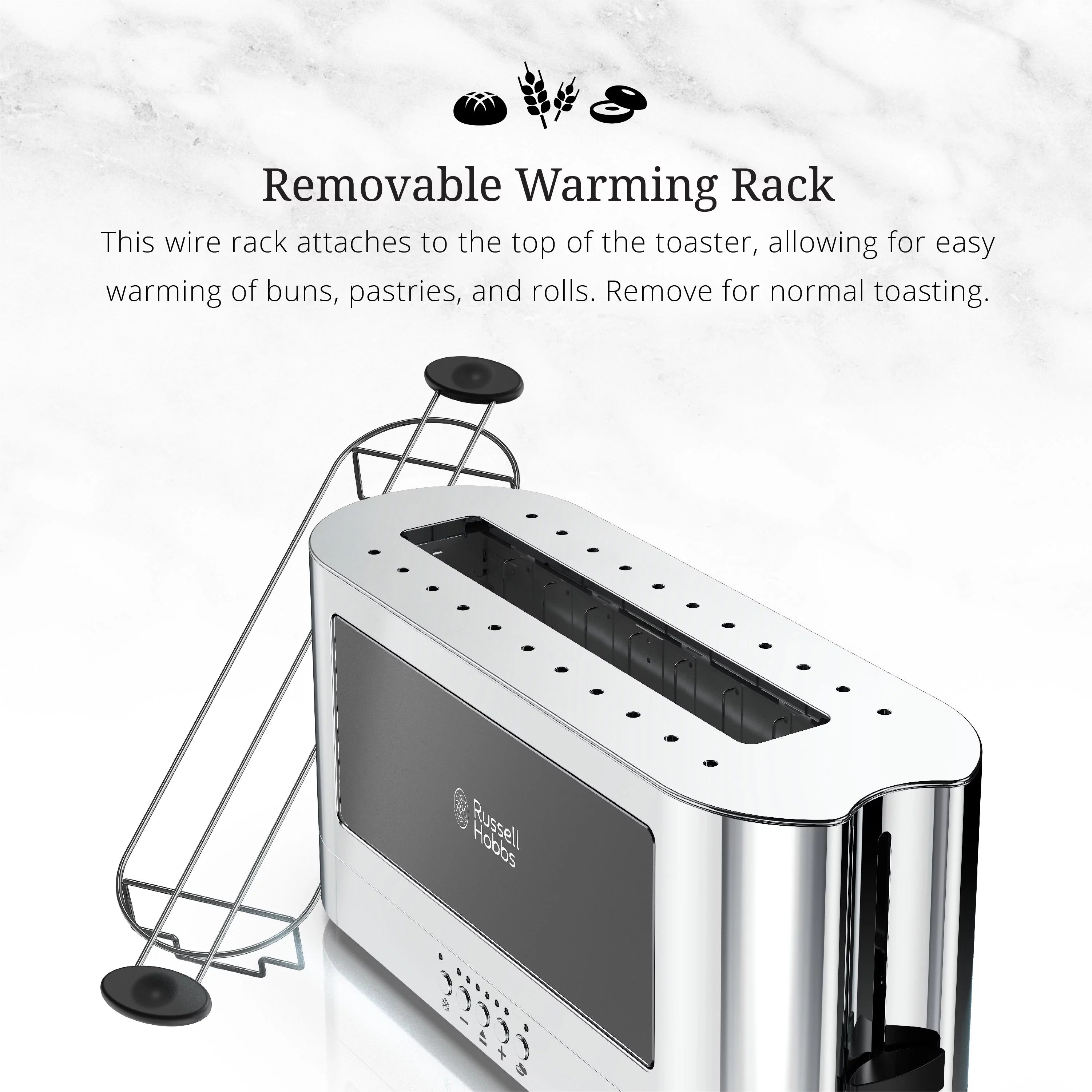 2-Slice Glass Accent Toaster, Black & Silver H6234