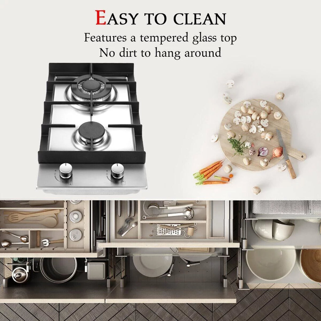 12" Gas Cooktop Stainless Steel NG/LPG Built-in Q34675