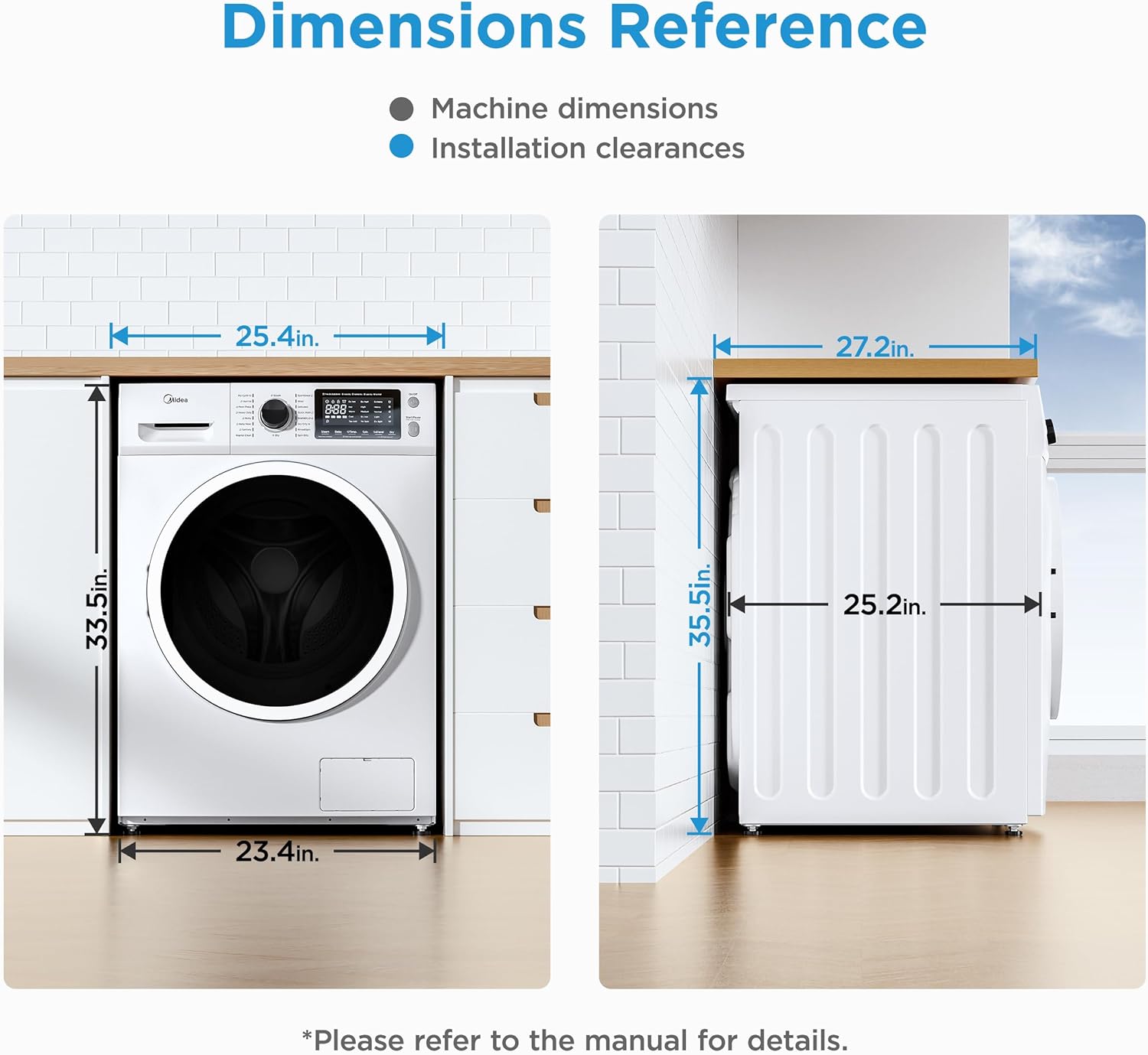 24 Inch Washer and Dryer Combo, Ventless, 2.7 cu.ft, Front Load L574516