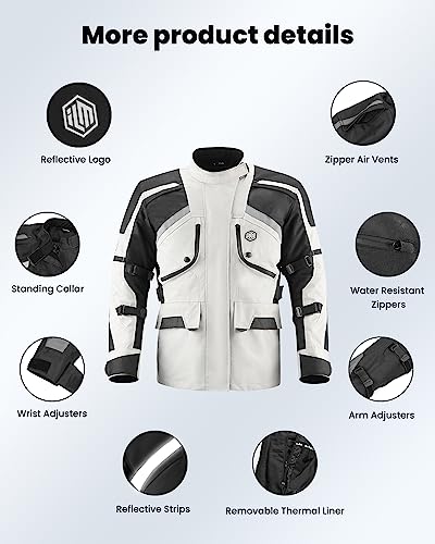 Motorcycle Jacket Adventure Riding Armored Airflow Waterproof I32416