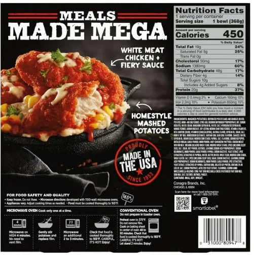 Nashville Hot Fried Chicken Frozen Meal, 13 oz, Pack of 8 H869