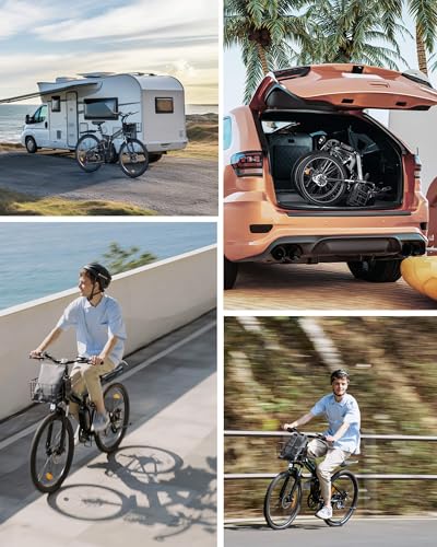 Folding Electric Bike for Adults 500W with Full Suspension, 7-Speed, 26" D95919