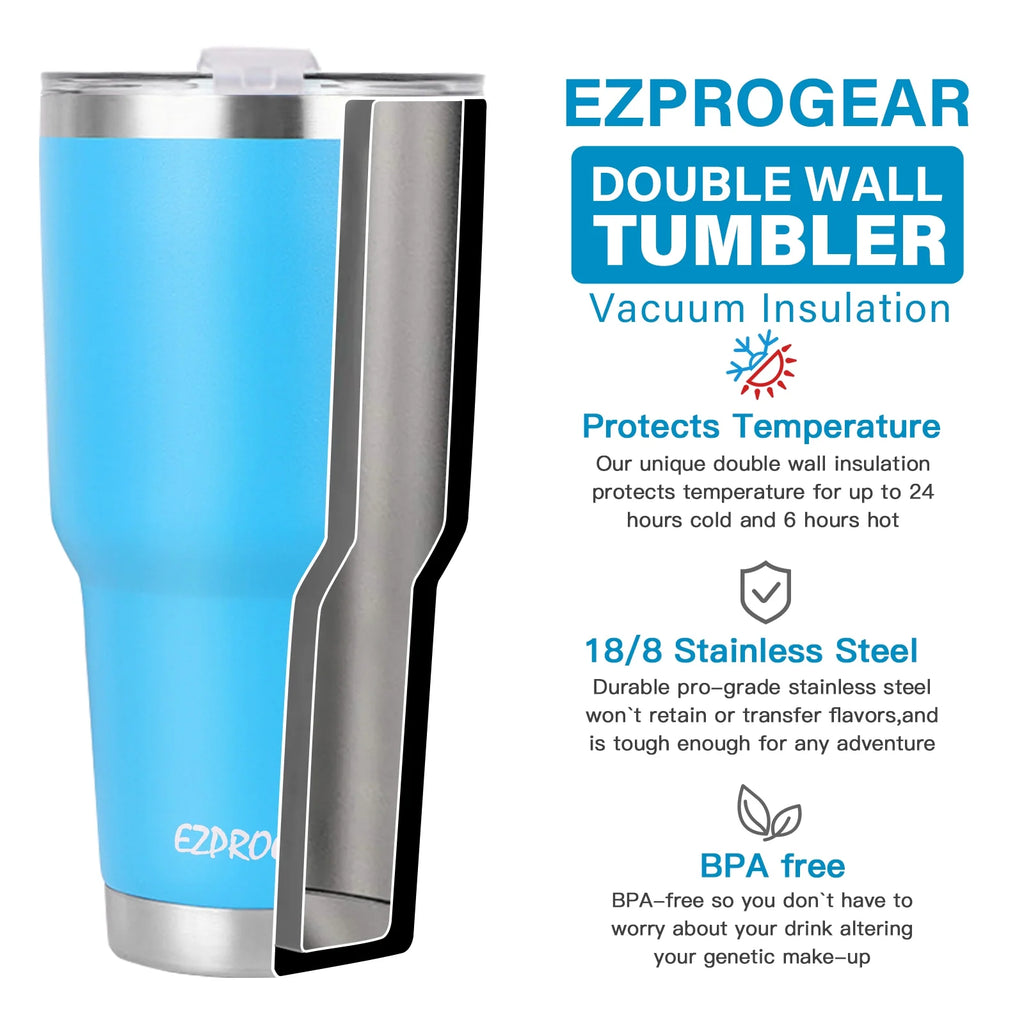 40 oz 2 Pack Stainless Steel Tumbler with Handle and Straws R922093