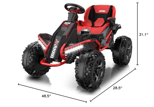 24V 4x4 Ride On Toy for Big Kids, 4x200W Motors, 5MPH, Parent Remote, Wide Adjustable Seat, Green L494349