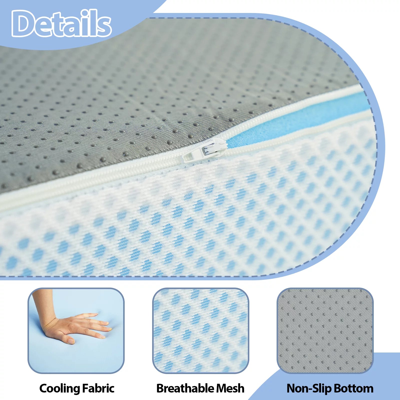 Folding Mattress with Cooling Memory Foam, Washable Cover, Twin C94567