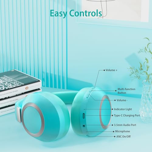 Wireless Over Ear Headphones with Active Noise Cancelling and Microphone Y560932