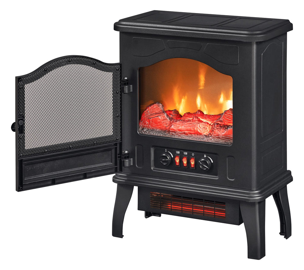 Infrared Quartz Electric Stove Heater, 1500W, Black I5759