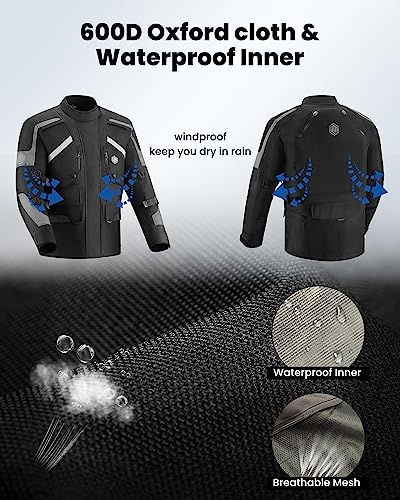 Motorcycle Jacket Adventure Riding Armored Airflow Waterproof I32416