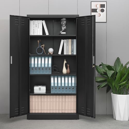 Metal Storage Cabinet with Adjustable Shelves, White W537131