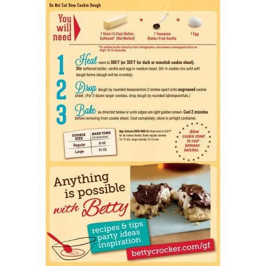 Gluten Free Chocolate Chip Cookie Mix 19 oz Box, Pack of 2 Y127