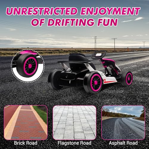 Electric Drift Kart with Adjustable Seat, 24V Ride On Toy for Kids G7951