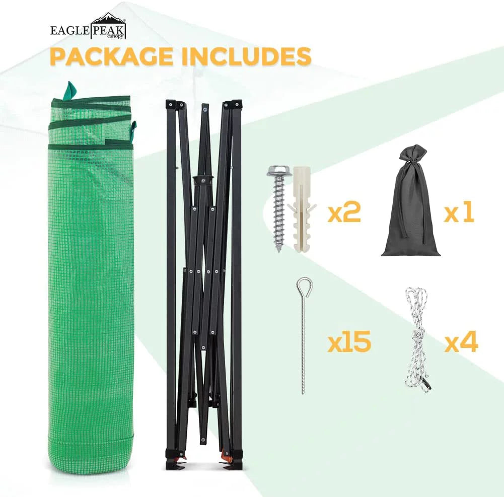 Portable Lean-to Walk-in Greenhouse with Roll-Up Doors and Windows I6721