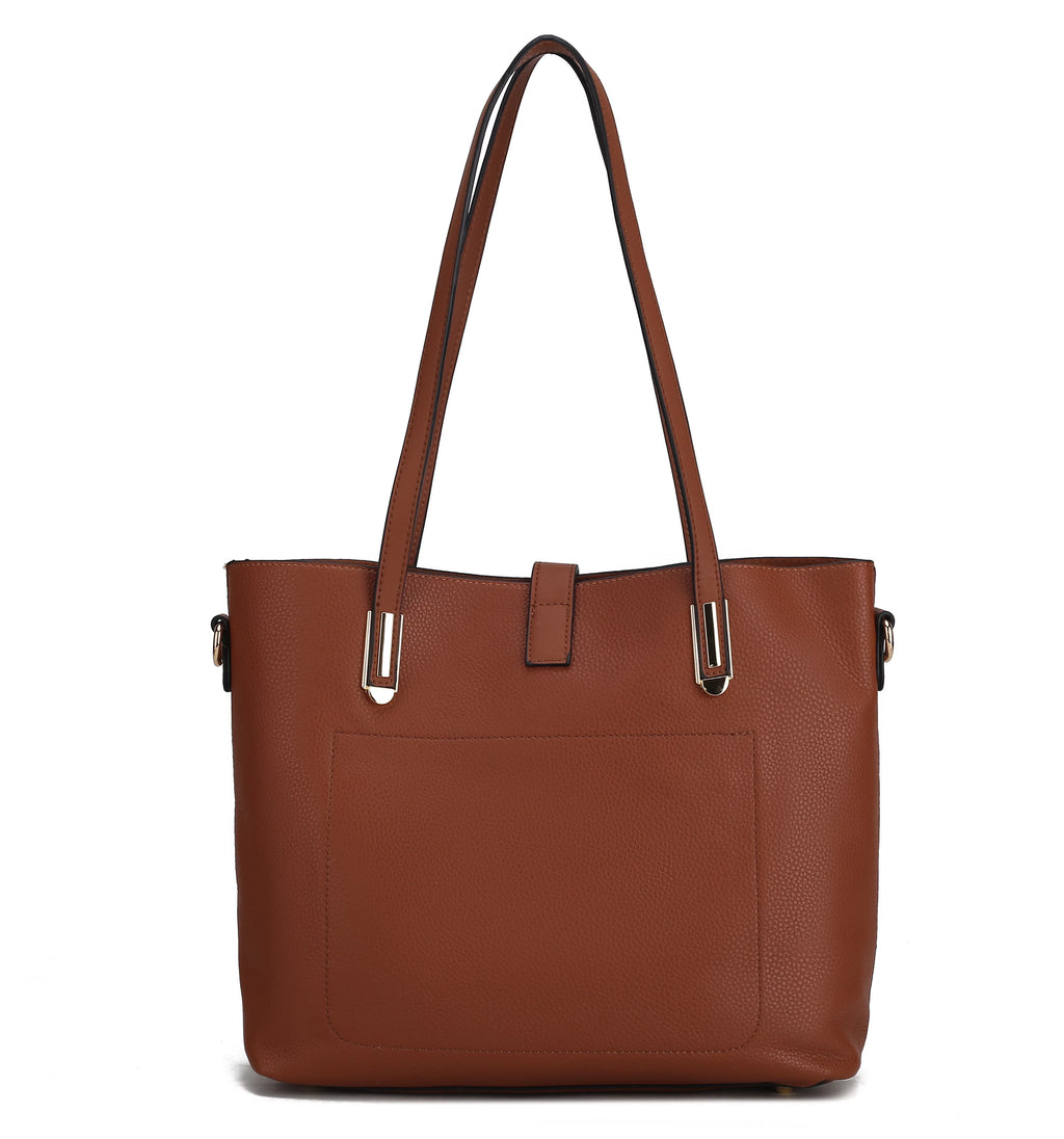 Vegan Leather Women's Shoulder Bag with Crossbody Pouch X4494