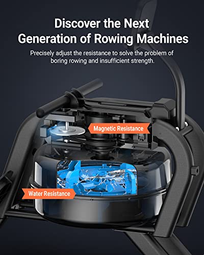 Magnetic Rowing Machine for Home, 16 Levels, Quiet Resistance, 350lbs Capacity D864861