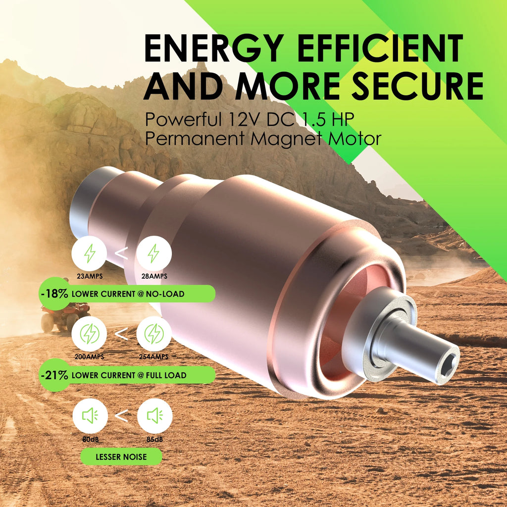 5500 lb 12V DC Electric UTV Winch with 50ft Synthetic Rope Q8691