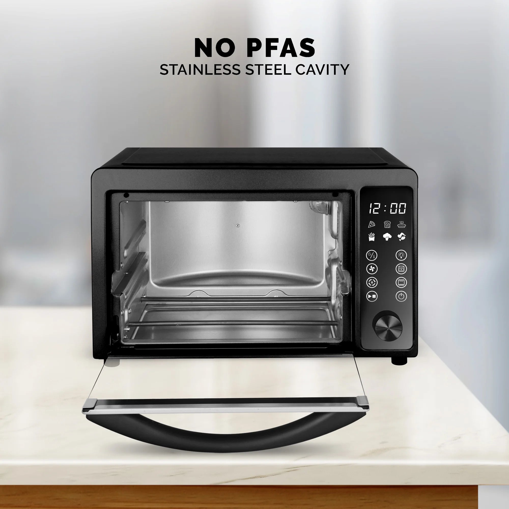 22-Quart Digital Touchscreen Air Fryer Toaster Oven, Black W14494