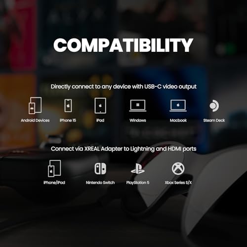 AR Glasses, 130" Wearable Display, 72g 120Hz 1080P, Ideal for Gaming and Streaming A8750