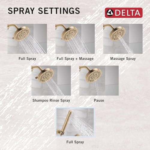 3-Setting Gold Shower System with Shower Head, Handheld and Valve Kit F223954