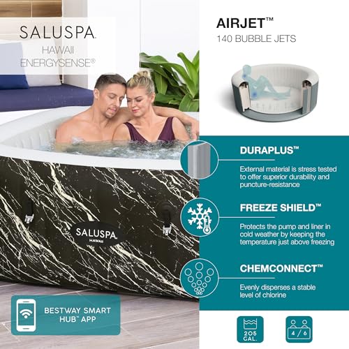 Inflatable Hot Tub Spa with LED Lights and App Control V9433