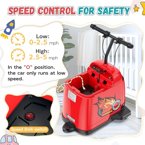 24V Kids Ride-On Car, 180W Brushless Motor, Max 5Mph, Red V9501