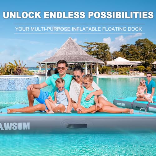 Inflatable Floating Dock Platform for Pool Beach Ocean Y75577