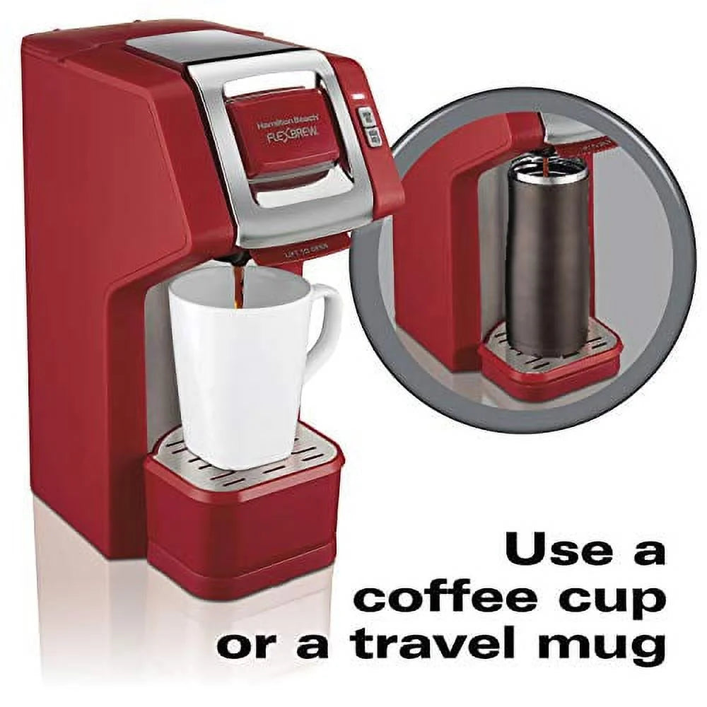 Single-Serve Coffee Maker for Pods or Ground Coffee, Red T20565