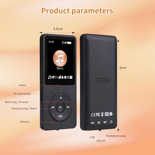 128GB Bluetooth MP3 Player with Speaker, Voice Recorder W389324