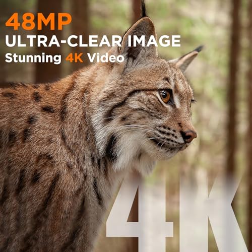 4K 48MP Trail Camera with Night Vision and Motion Activation C60730
