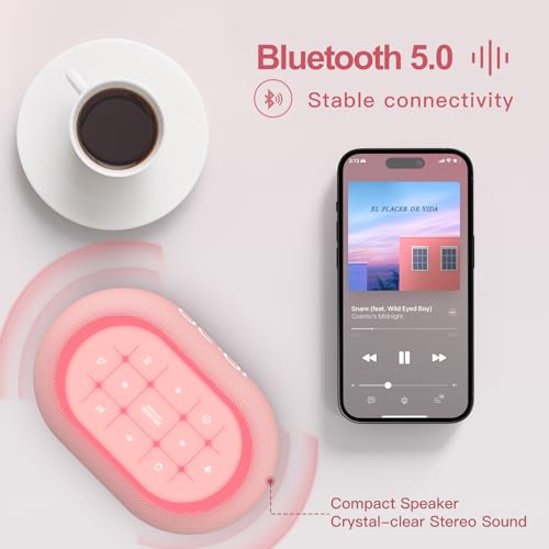 White Noise Sound Machine Alarm Clock with Bluetooth Speaker Q9962